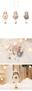 Detailed plush Christmas angel ornaments with sequins, bells and soft knitted textures