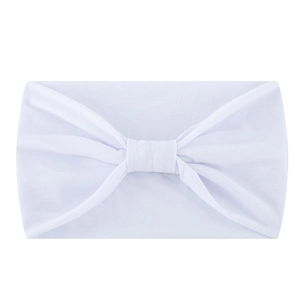 Diadema de yoga ancha y elástica de color blanco con nudo central para deporte y fitness