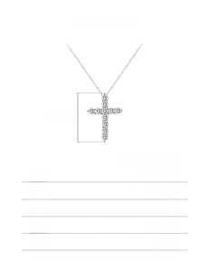 Detail view of 925 silver cross pendant with 27mm height and 40+5cm adjustable chain