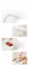 Detail of spice storage box with silicone seals, buckles and portable handles