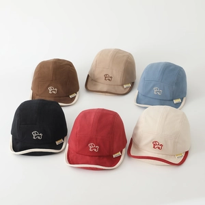 Cappellini 5-panel per bambini con ricamo di cane in vari colori in cotone traspirante