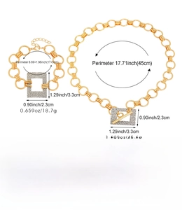 Specifiche dettagliate delle dimensioni per il set collana e bracciale a catena