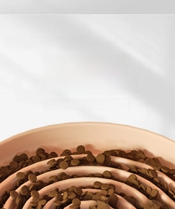 Close-up of silicone slow feeder bowl for dogs featuring a spiral anti-gulp design