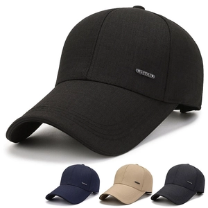 Men Baseball Cap Long Brim Polyester Sunshade Outdoor Sport Metal Tag Adjustable