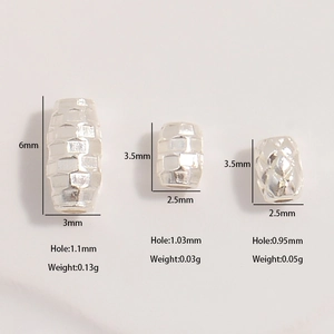 S925 sterling silver baroque style spacer beads with size and weight specifications