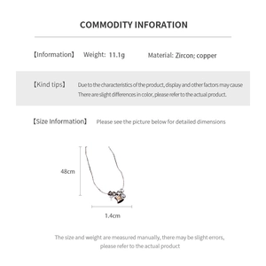 Detailed specs of zircon cross pendant necklace with 48cm chain and copper material