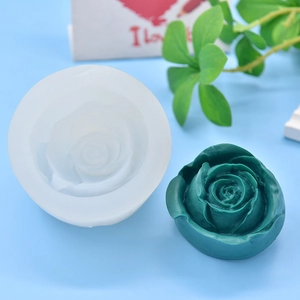 Rose flower silicone mold for DIY candles and soap making with realistic petal textures