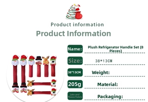 Dettagli copri maniglie frigo natalizi con decorazioni di Babbo Natale e pupazzo neve