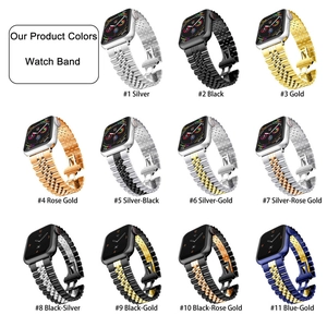 Vista de cuadrícula con 11 variantes de color de correas de acero para relojes inteligentes