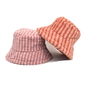 Winter Warmer Fischerhut Aus Kunstkaninchenfell Damen Gerippter Gestreifter Plüsch Thermo Hut Koreanischer Stil Weich