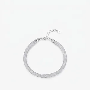 Woven Mesh Bracelet 925 Sterling Silver Adjustable Sparkling Unique Elegant Hand Jewelry For Women Heart Tag Jewelry Gift
