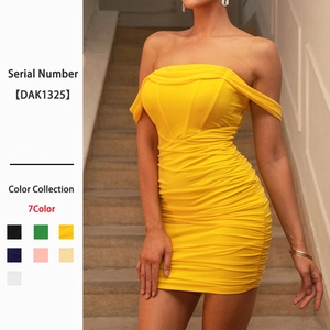 Women Sexy Off Shoulder Ruched Mini Dress Bodycon Mesh Sleeveless Party Summer Night Club