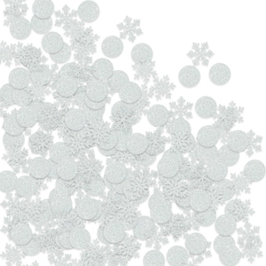 Silver glitter snowflake and circle confetti sequins for Christmas party table decor