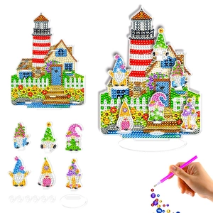 Λεπτομέρεια DIY 5D diamond painting με ακρυλικά κομμάτια μέδουσας και εργαλεία