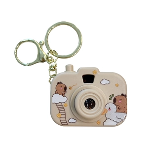 Porte-clés en forme de caméra Capybara mignon, breloque de sac en caoutchouc souple créative
