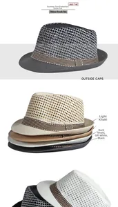 Detailed weave of breathable straw jazz hat with classic tri-color ribbon decoration