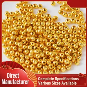 Premium 18k gold-plated polished round beads for DIY bracelet and necklace jewelry making