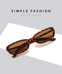 Close-up of tortoise shell pattern sunglasses with brown lenses on a modern stand