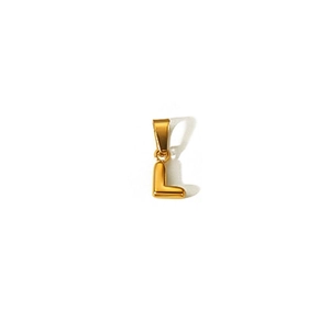 Puffy golden 18k stainless steel bubble letter L pendant for DIY jewelry design