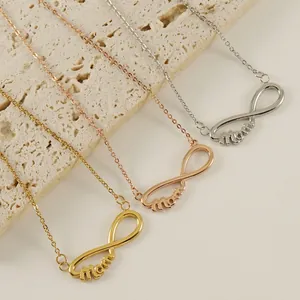 Collier Maman Infini Acier Inoxydable Pendentif Symbole Maternité Bijoux Élégants Vintage Cadeau Chaleureux Pour Femmes