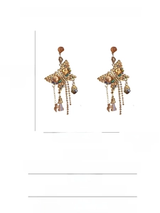 Specifiche dei dettagli degli orecchini a farfalla in cristallo vintage con ago argento S925