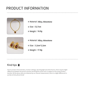 Detailed size specifications for the vintage water drop snake pendant and earring set
