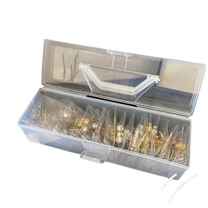 Portable clear jewelry box with white handle and anti-oxidation storage bags