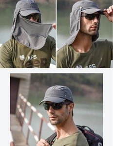 Professioneller Outdoor-Angelhut für Herren mit abnehmbarem Gesichts- und Nackenschutz
