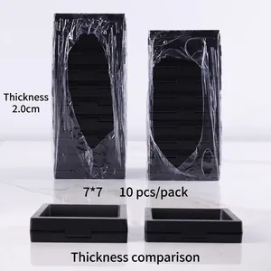 Black 7x7cm PE film jewelry display stand for rings and necklaces with 2cm thickness