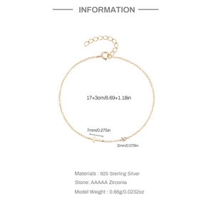 Detailed technical diagram of 925 sterling silver cross bracelet with precise dimensions