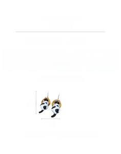 Detailed view of creative resin cat earrings with dimensions 8cm height and 19.3g weight