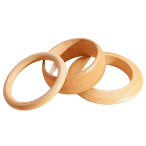 Retro style wooden bangles set with natural grain textures in three different widths