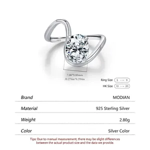 Polished S925 sterling silver ring featuring a sparkling 7x9mm oval cut cubic zirconia