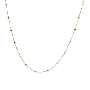 Elegant gold titanium steel beaded satellite chain necklace for women jewelry styling