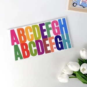 Detail of 2.5-inch colorful self-adhesive letter stickers for bulletin board decoration
