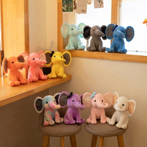 Elephant Plush Toy Cute Soothing Appease Animal Doll Soft Crystal Fabric PP Cotton Filling Nursery Room Decor Baby Kids Gift