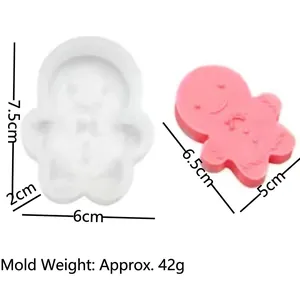 Silicone mold with size markers for creating gingerbread man candles and chocolates