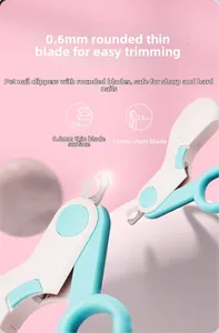 Detail of 0.6mm thin blade and 13mm short head on pet nail clipper with lock feature