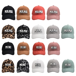 Corduroy Baseball Cap Letter MAMA MINI Embroidery Autumn Winter Peak Cap Parent-Child Matching Adjustable Fashion For Women Kids