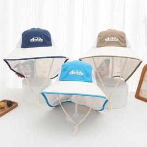 Cappello da sole per bambini a tesa larga con protezione per il collo traspirante