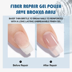 Gel riparatore in fibra di vetro per rinforzare unghie rotte con finitura lucida