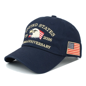 Navy blue US 250th Anniversary baseball cap featuring patriotic eagle embroidery