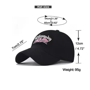 Tabella taglie dettagliata per cappello da baseball in cotone con ricamo vintage