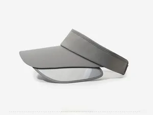 Close-up of grey sun visor with extendable side panels for face protection