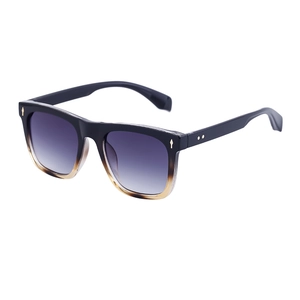 Retro square frame sunglasses for men with purple gradient lenses and tortoiseshell frame