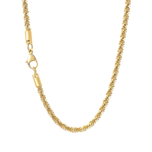Golden titanium steel twist rope chain necklace with secure lobster clasp for men and women