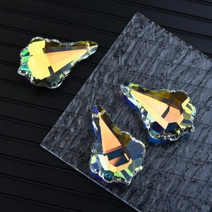 Sparkling AB crystal teardrop pendants with iridescent coating for light catching decor