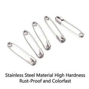 High-strength polished stainless steel safety pins for clothing DIY projects