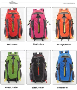 Outdoor hiking backpacks available in six vibrant colors with multi-pocket design