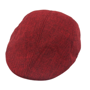 Classic British style burgundy flat cap for men with premium wool blend texture